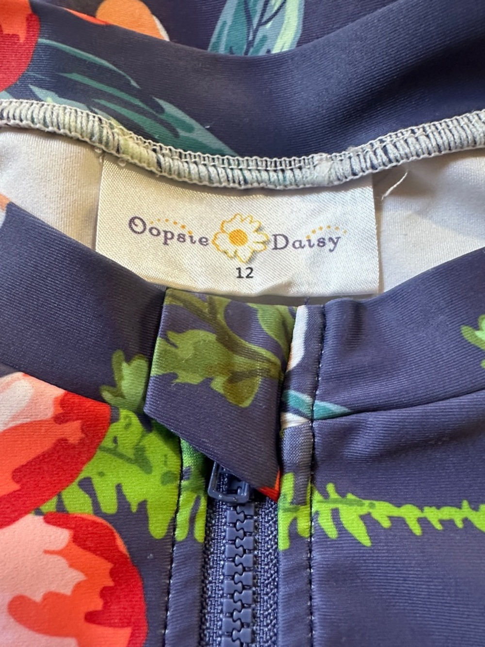 Oopsie Daisy long sleeve rash guard one piece swimsuit girls 12 - Picture 5 of 8
